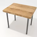 Simple Wooden Table With Metal Legs And Natural Wood Surface Design