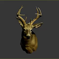 Golden Deer Head Animal Wall Decor for Stylish Home Interior Decoration