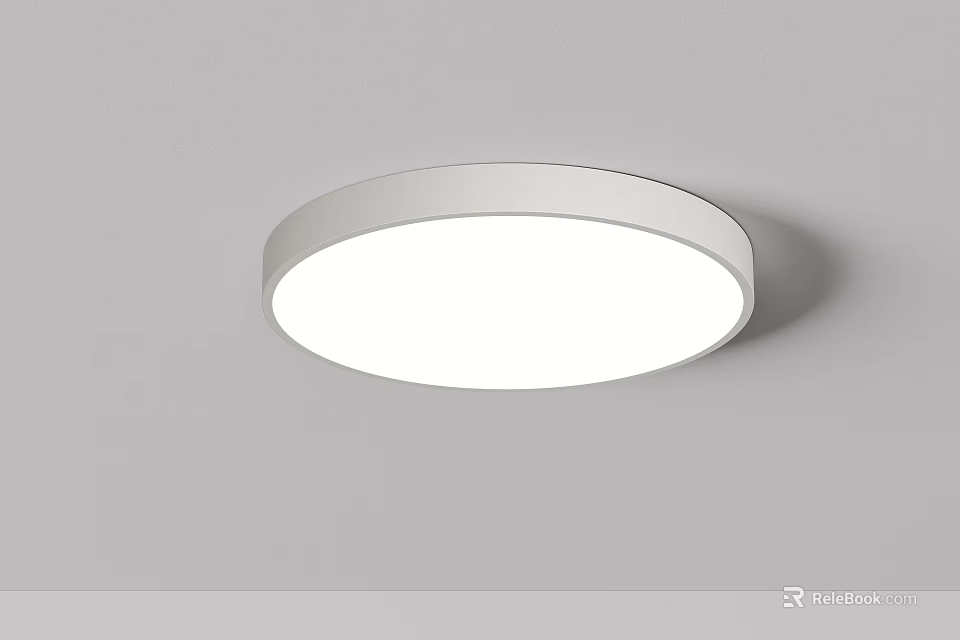 Modern Round White LED Ceiling Light With Slim Design For Home Interior 3d model 