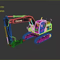 Yellow And Black John Deere Excavator Heavy Duty Construction Machine