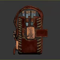 Stylish Red Leather Small Bag With Stitching Metal Buckle And Skull Decoration