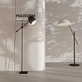 Modern Black And White Floor Lamps With Tree Shadows In Minimalist Interior