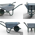 Modern construction site trolley wheelbarrow pull trailer wheelbarrow push cargo pull cargo trolley 3d model