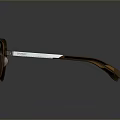 Stylish Modern Brown Frame Sunglasses With Dark Lenses Transparent Accents And Metallic Temples