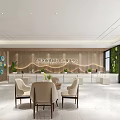 Modern Health Management Center Lobby With Seating Marble Floors And Plants