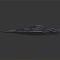 Futuristic Blue Streamlined Spaceship Design with Geometric Structure and Transparent Cockpit