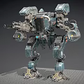Futuristic Battle Robot With Mechanical Armor And Advanced Weapons System 3d model