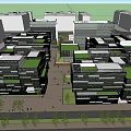 Modern Industrial Factory Complex With Green Roofs And Landscaped Surrounding Roads