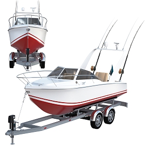 Modern fishing boat leisure fishing boat 3d model