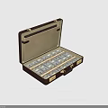 Premium Fashion Apparel Budget In Open Leather Briefcase With Cash