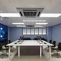 modern monitoring room 3d model