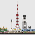 LEGO toy blocks city skyline complex Kiev 3d model