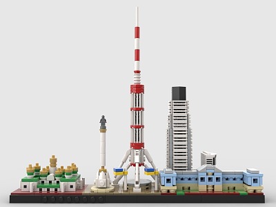 LEGO toy blocks city skyline complex Kiev 3d model