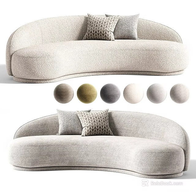 Modern Sectional Sofa With Decorative Pillows And Multiple Color Choices 3d model 