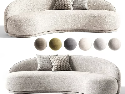 Modern Sectional Sofa With Decorative Pillows And Multiple Color Choices 3d model