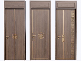 New Chinese style single door 3d model