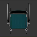 Industrial Wheelchair With Green Padded Seat And Steel Frame For Mobility Support
