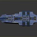 Blue Futuristic Spacecraft With Advanced Sci Fi Design And Weapon Systems