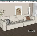 Cream wind three sofa 3d model