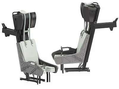 Modern Vehicle Seats With Gray Black Design Backrest Armrests And Mechanical Structure 3d model