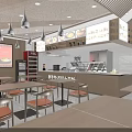 Bright Modern Stone Pot Potato Noodles Restaurant Interior With Cozy Dining And Open Serving Counter