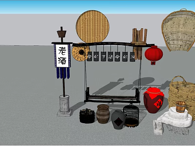 New Chinese Style Wine Altar 3d model