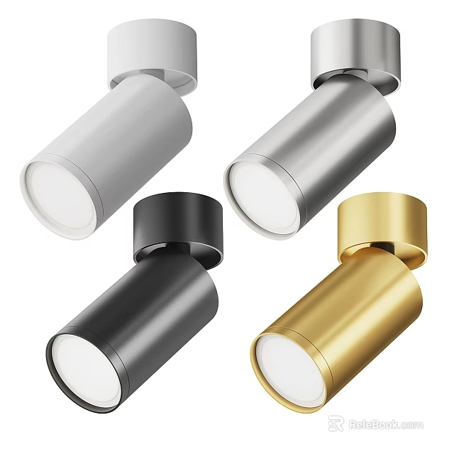 Modern Sleek Downlights With Black White Gold Silver Color Options For Home 3d model 