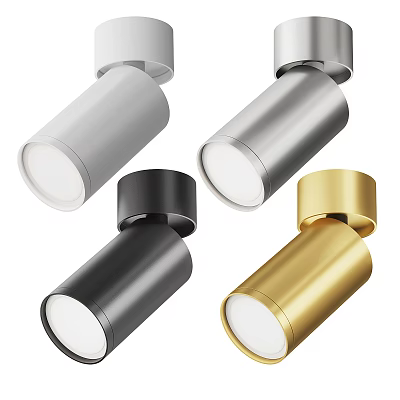 Modern Sleek Downlights With Black White Gold Silver Color Options For Home 3d model