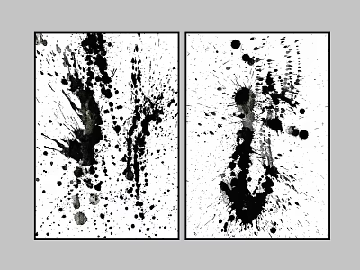 Black And White Abstract Ink Splatter Art With Creative Patterns And Design 3d model