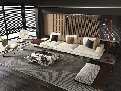 Modern Sofa Coffee Table Combination Sofa Combination 3d model