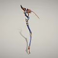 Sickle Long Sickle Game Props Combat Weapons 3d model