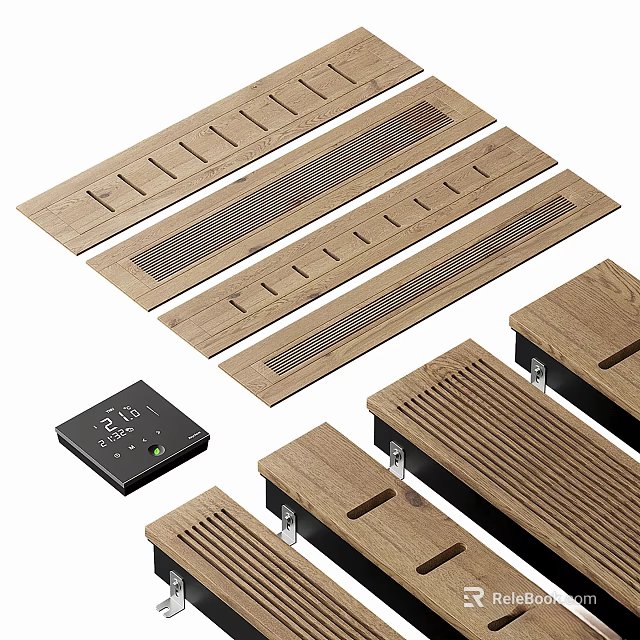Smart Controlled Daily Electrical Appliances With Wooden Panels And Controller 3d model 