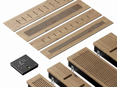 Smart Controlled Daily Electrical Appliances With Wooden Panels And Controller 3d model