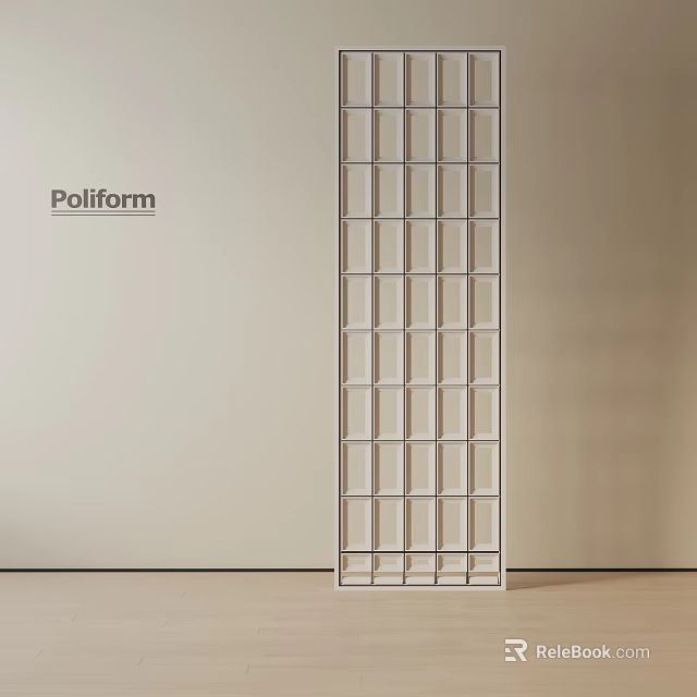 Modern Minimalist Poliform Room Divider With Grid Design White Frame Interior Space 3d model