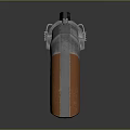 Shiny Silver Revolver Featuring Brown Grip And Black Barrel Parts