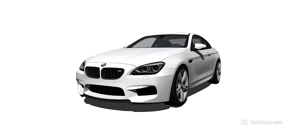 White BMW Sports Car Exterior Design With Sleek Body And Alloy Wheels 3d model 