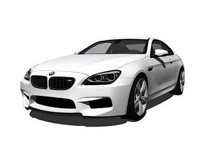 White BMW Sports Car Exterior Design With Sleek Body And Alloy Wheels 3d model