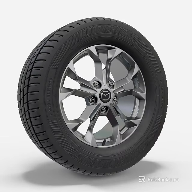 High Quality Car Tire With Modern Alloy Wheel And Detailed Tread Pattern Design 3d model