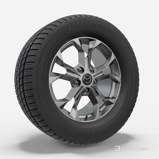 High Quality Car Tire With Modern Alloy Wheel And Detailed Tread Pattern Design 3d model 