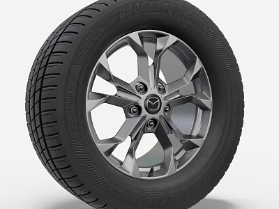High Quality Car Tire With Modern Alloy Wheel And Detailed Tread Pattern Design 3d model