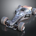 Unique Concept Race Car Featuring Dragon Pattern And Sleek Silver Black Exterior