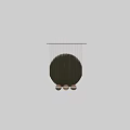 Modern Circular Hanging Decor With Olive Green Fabric Strips For Home Interior