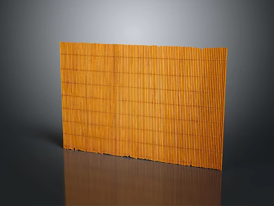 Square Orange Rug with Vertical Stripes Woven Texture on Dark Floor Gray Background 3d model