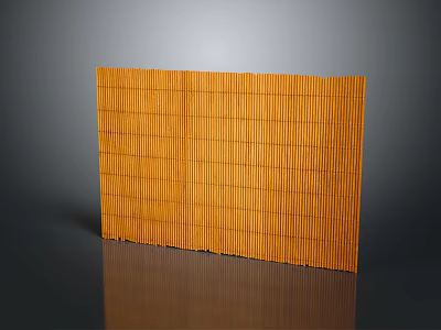 Square Orange Rug with Vertical Stripes Woven Texture on Dark Floor Gray Background 3d model