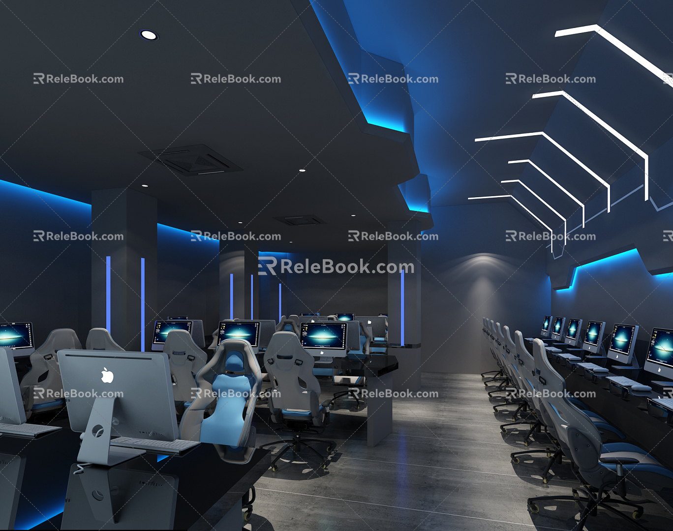 Modern Internet Cafes 3d model