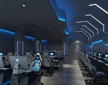 Modern Internet Cafes 3d model
