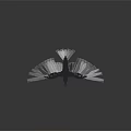 Flying Bird With Spread Wings And Blue White Feathers Against Dark Gradient Background 3d model