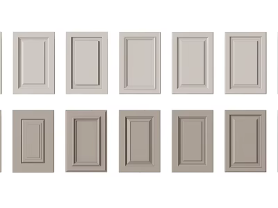 Kitchen Cabinet Doors Various Designs And Neutral Tones For Home Renovation 3d model