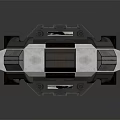 Futuristic Sci Fi Door Entrance With Metallic Structure And Blue Glowing Control Ring