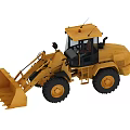 Yellow Construction Utility Vehicle With Front Loader Bucket And Large Tires 3d model